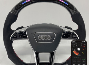 Carbon Fiber LED Steering Wheel FOR AUDI A6 RS6 RS7 A7 LED Display RS3 RS4 S3 S4