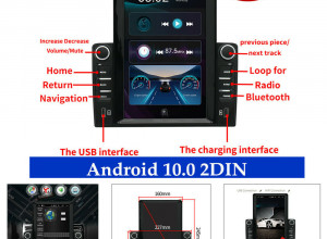 Android 10.0 2DIN 10.1" Car Stereo Radio GPS Navi WIFI Bluetooth MP5 Player Kit